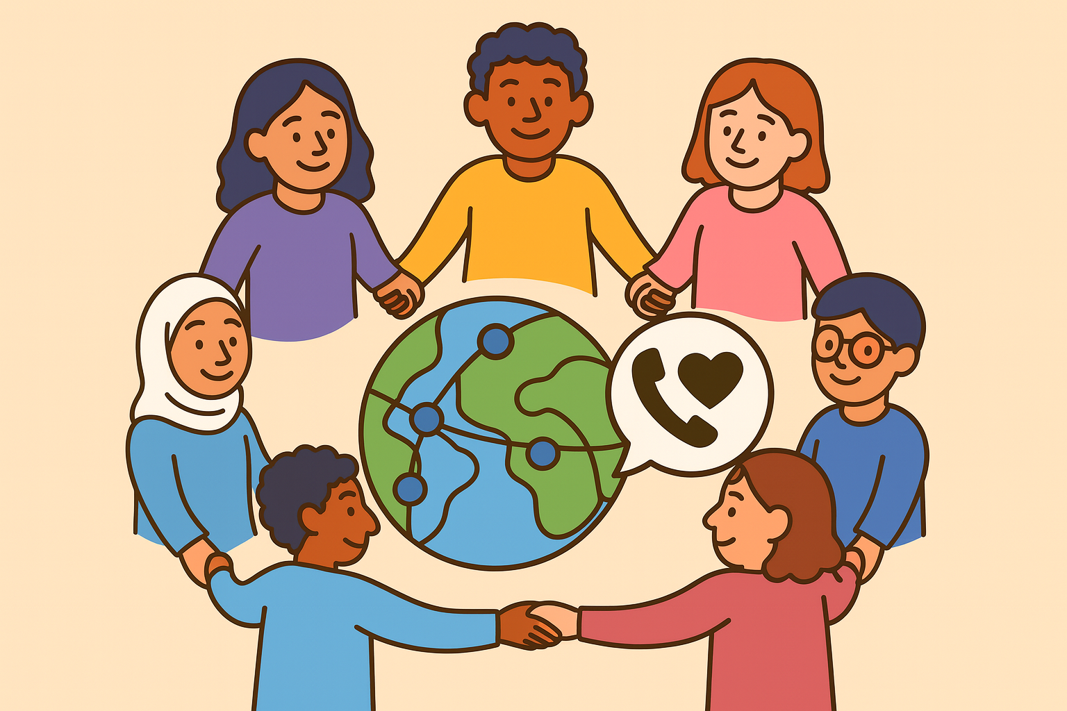 Global support network illustration